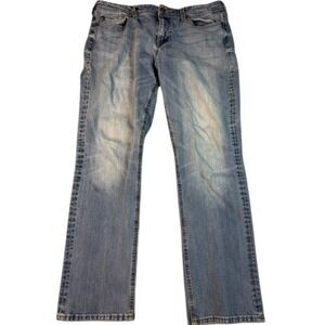 Seven7 Jeans Mens 36x32 Straight Fit Medium Wash Blue Denim Stretch Pants